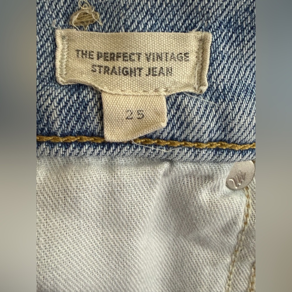 Madewell Women’s The Perfect Vintage Straight Jean High Rise Button Fly Size 25 - Picture 9 of 11